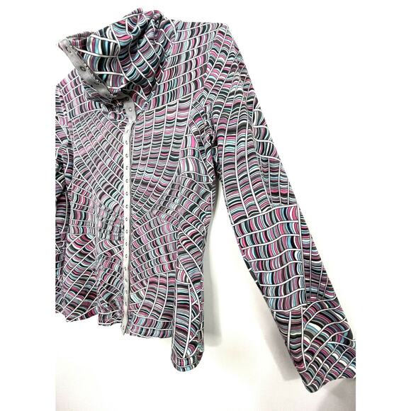 Spanner Women’s Size XS Activewear Jacket Yoga Walking Snap Front Pink Blue Gray - Picture 3 of 11